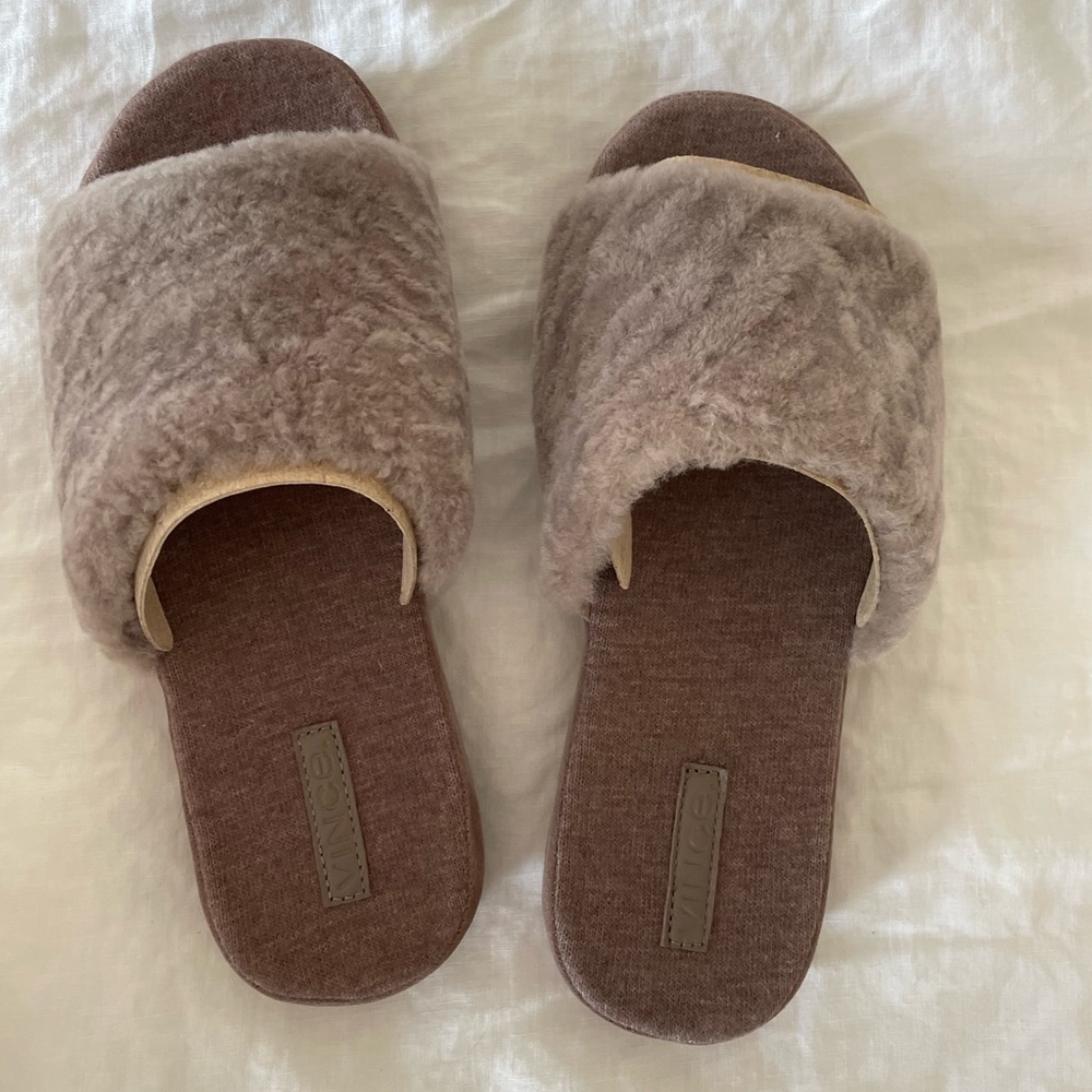 VINCE Kenia Shearling slide slippers - Picture 2 of 6